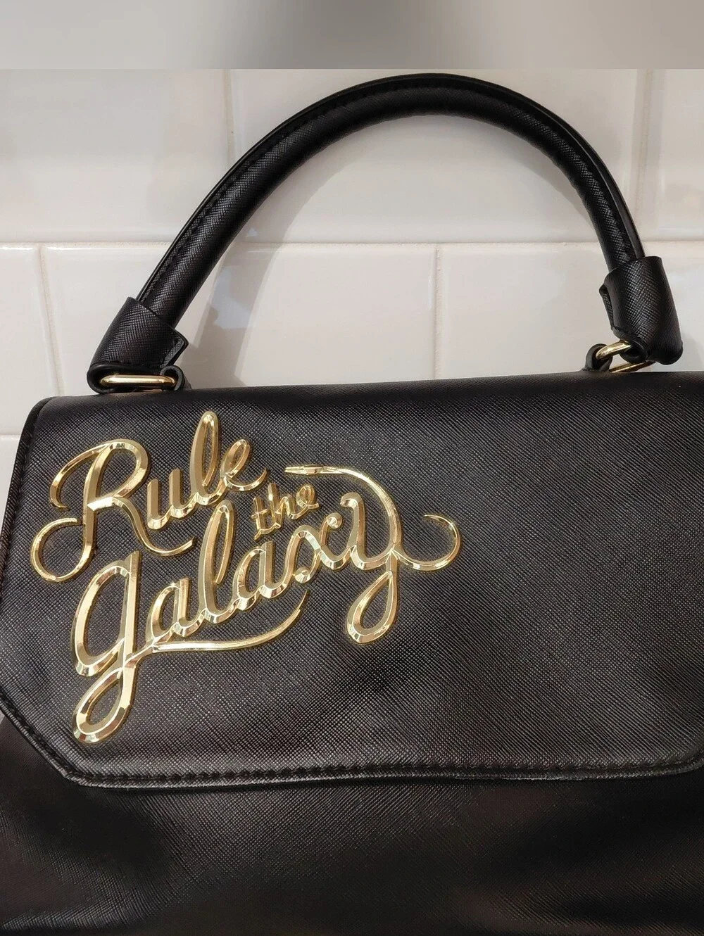 Cool Loungefly Star Wars Black Faux Leatherl Purse Gold Rule the Galaxy